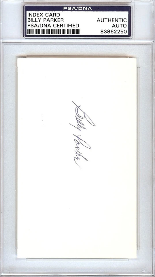 Billy Parker Autographed Signed 3x5 Index Card California Angels PSA/DNA - Image 1 of 1