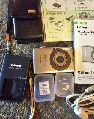 佳能 PowerShot SD 400 数码 ELPH 变焦相机充电器 外壳 手动套装 — 第 1/3 张图片