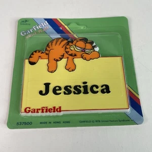 NEW Vintage Garfield Name Plate Jessica 1978 RARE, Sealed, Yellow - Picture 1 of 6