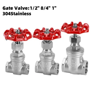 304 Stainless Steel Gate Valve 1/2" 3/4" 1" BSP Female Water meter switch valve - Image 1 of 4