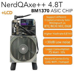 NerdQaxe++ ASIC Bitcoin Solo Miner 4.8TH/s BM1370 Chip BTC Mining Lotto Machine - Picture 1 of 9