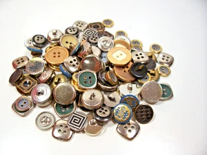 Mix of New Old Stock Buttons x 1 Bag Metal and Metal Coated Button Lot B60 - Picture 1 of 5