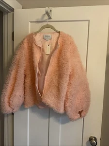 Anthropologie MARE MARE Puff Sleeve PEACH Tulle Jacket NWT! MEDIUM - Picture 1 of 4