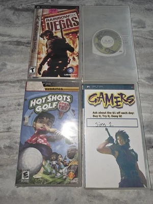 4 Sony PSP GAMES Bundle Hot Shots Golf, R6 VEGAS, SIMS 2, Hot Shots Tennis. - Image 1 of 4