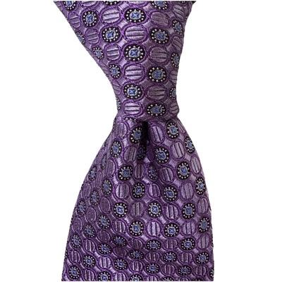 Nordstrom Necktie Men's 100% Silk Designer Geometric Purple/Black EUC - Image 1 of 4
