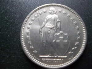 1969 Swiss 2 Fr. Franc coin - Picture 1 of 4