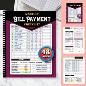 Bill Payment Tracker Monthly Financial Budgeting Management Book Bill Budgets - Picture 1 of 15