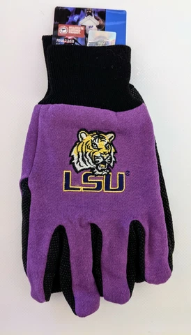LSU Tigers Purple Utility Gloves, Large, Brand New Cover
