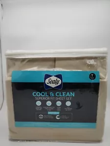 Juego de sábanas Sealy Cool & Clean ajuste superior Twin 600 TC absorbente de humedad - Imagen 1 de 13