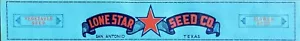 1940's 34 Inch Wide LONE STAR SEED SIGN /or Box Label Paper Sign, Big Texas Sign - Picture 1 of 2