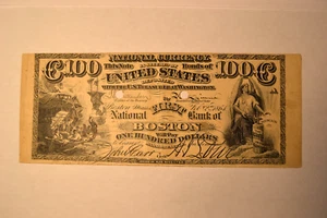 Boston, MA - $100 Original Fr. 452 The First NB Ch. # 200, Face Only, 2 POC - Picture 1 of 4