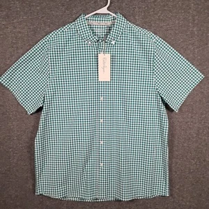 Walter Hagen Golf Clubhouse Green/White Gingham Button Down Shirt Men's XL - Picture 1 of 9