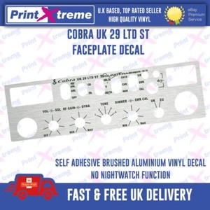 COBRA UK 29 LTD ST cb radio placa frontal bisel calcomanía pegatina SUNTRACKER - Imagen 1 de 6