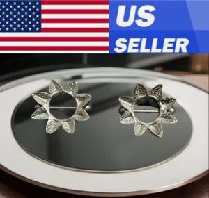 Brustwarzenringe Brustwarzenschutz Set 14g Chirurgenstahl Blume oder Sonne Langhantel Kugel - Bild 1 von 12