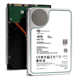 Seagate 16TB Exos X16 SATA 6Gb/s 7200RPM 3.5" Enterprise HDD — ST16000NM001G - Afbeelding 1 van 8