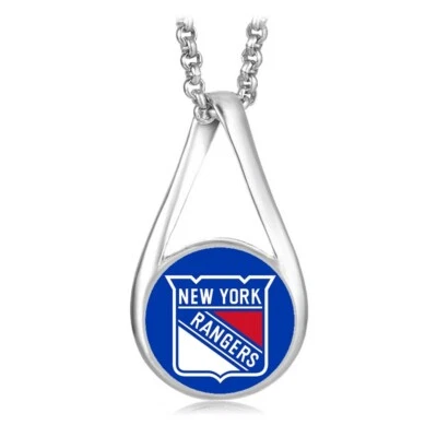 Colar pingente corrente prata feminino New York NY Rangers presente hóquei D28 - Imagem 1 de 4