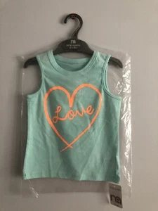 Mothercare Girls Green Love Sleeevless Top- Size 2-3 Years BNWT - Picture 1 of 2