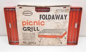 COOL!! Used Vtg Charcoal STRUCTO #3050 "Foldaway Picnic Outdoor Grill" CAMPING - Picture 1 of 8