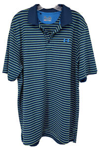 Under Armour Loose Fit Heat Gear S/Sleeve Polo Golf Shirt Multicolor Stripe (XL)