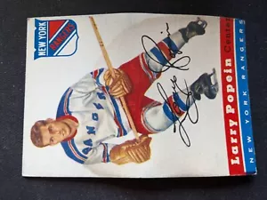 1954-55 Topps Hockey Card #55 Larry Popein RC - New York Rangers (IN PERFETTE CONDIZIONI) - Foto 1 di 3