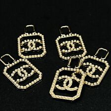 5 dijes con botones de Chanel oro logotipo de CC metal 20 mm