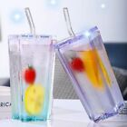 Transparent Juice Cups with Lid and Straw Water Cups Dream Starry Sky Cup