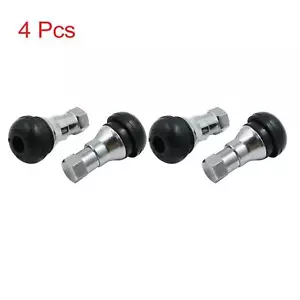 4pcs Snap in Car Motorcycle Tubeless Wheel Tire Vacuum Valve Stem with Dust Cap - Picture 1 of 6