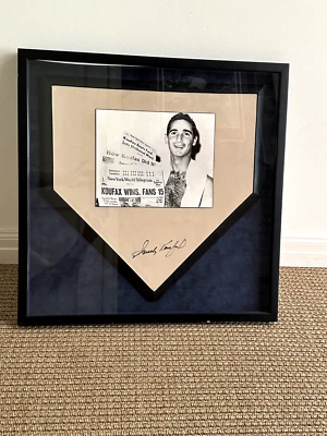 Sandy Koufax Signed Autographed Home Plate, Framed with Photo, JSA COA - Image 1 of 4
