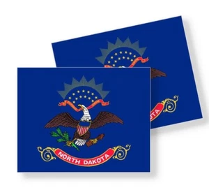 PEGATINAS BANDERA DEL ESTADO DE DAKOTA DEL NORTE - Calcomanía de vinilo - Elige tamaño - Juego de 2 pegatinas - Imagen 1 de 3