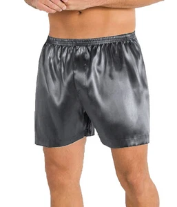 Satin Bottom Sleep Men's Short Sleepwear Lounge Underwear Silk Boxer Pajamas S53 - Picture 1 of 46