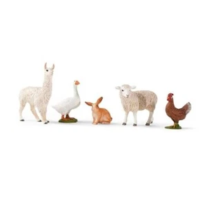 Farm World 5-Piece Farm Animal Toy Set Including Cute Llama, Rabbit, Sheep, - Picture 1 of 7