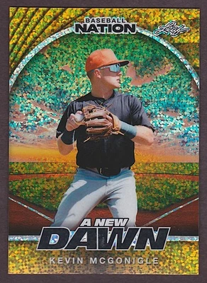 2025 Leaf Baseball Nation Kevin McGonigle A New Dawn Gold Sparkles 1/1 Tigers - Image 1 of 2