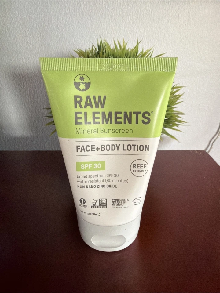 Raw Elements - Protector solar facial + corporal FPS 30 - 3 OZ - Resistente al agua Foto 1 de 4