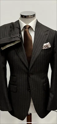 Terno de lã cinza super 150 listras Cerruti - Imagem 1 de 3