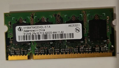 1 x 512mb Infineon DDR2 SODIMM PC2-4200S 533mHz HYS64T64020HDL-3.7-B RAM Memory - Image 1 of 3