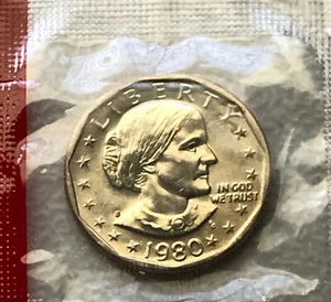1980S Susan B Anthony Dollar US Mint Cello BU See Photos FREE Shipping - Picture 1 of 4