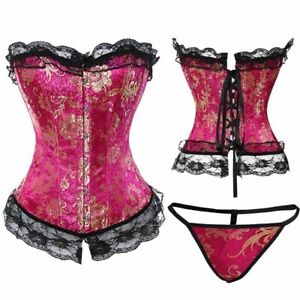 Women Steampunk Corset Gothic Plus Size Sexy Corset Lace Up Boned Overbust S-6XL