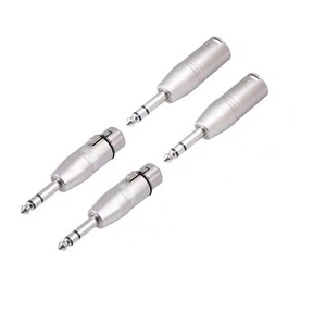 Adattatore da 1/4 trs a xlr confezione da 4 1 coppia 6,35mm 1/4 maschio a xlr maschio adattatore an - Foto 1 di 7