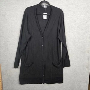 TORRID Women's Black Long Sleeve Button Front Sweater Size 2 NEW - Picture 1 of 8