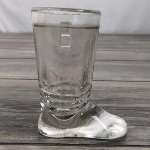 Vintage Santa Boot Clear Glass Figurine Shot Glass Das Boot Oktoberfest 3" - Picture 1 of 10