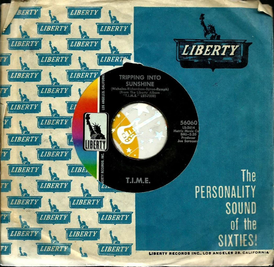 T.I.M.E. TRIPPING INTO SUNSHINE GROUP GARAGE PSYCH ROCK 45 RPM RECORD - Image 1 of 1