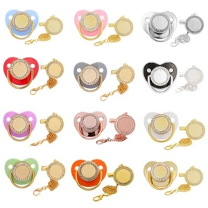 Rhinestone Baby Pacifier Aluminum Sheet Heat Transfer Baby Spot Drill Pacifier - Picture 1 of 30