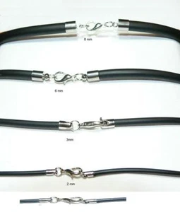 Kette Kautschuk Kautschukband Damen Herren Ø 1 2 3 6 8 mm Längen 40-90cm s20a - Bild 1 von 6