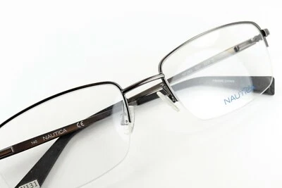 Monturas de gafas NAUTICA N7263 027 Gunmetal 57-20-140 media llanta bisagras flexibles N131 Foto 1 de 4