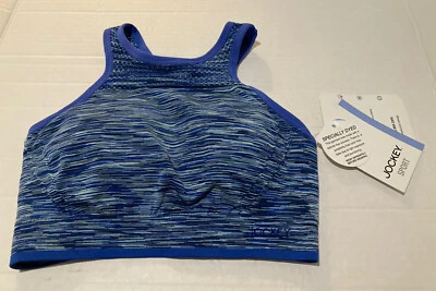 Nuevo con etiquetas Sujetador deportivo Jockey pequeño que absorbe la humedad azul deslumbrante S Juniors JK-9207 Foto 1 de 4