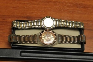 Two Metallic Finish Quartz Wrist Watch Two Tone Metallic Band - Picture 1 of 9