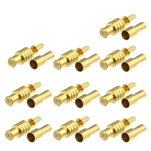 10pcs MCX male Plug Crimp 1.13 cable straight RF Connector Goldplated - Picture 1 of 4