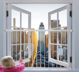 FAIRY BABY NEW White Adjustable 31.5-36.2"W x 28.5"H Child Safety Window Guard - Picture 1 of 7