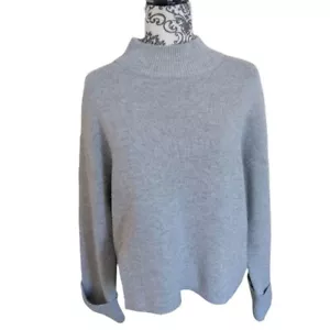 Victor Alfaro Sweater Women's Small Oversized Mockneck Light Grey Knit Pullover - Picture 1 of 10