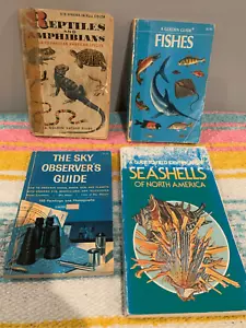 Golden Guide Book Lot of 4-Fish Seashells Sky & Reptiles-Vintage FAST Shipping - Picture 1 of 11